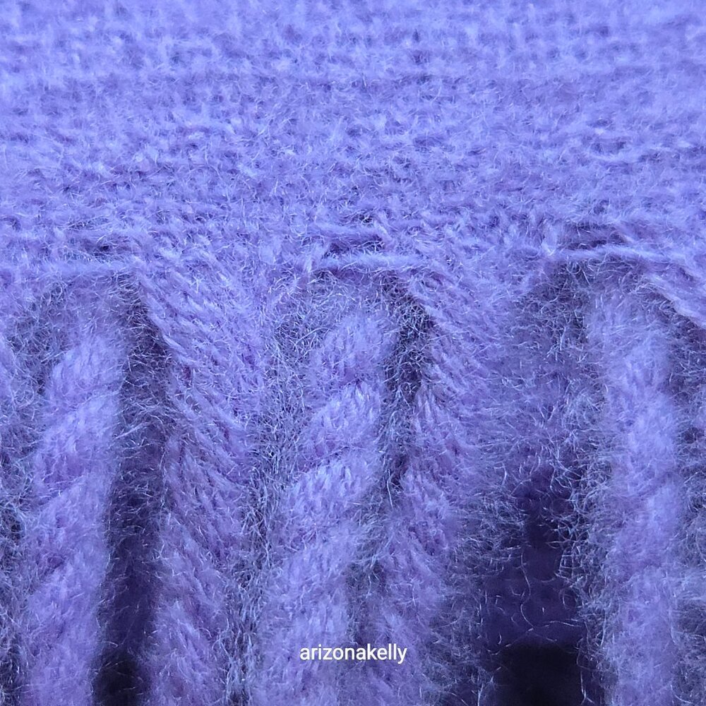 Sky Cashmere Lavender Fringed Scarf - Picture 6 of 13